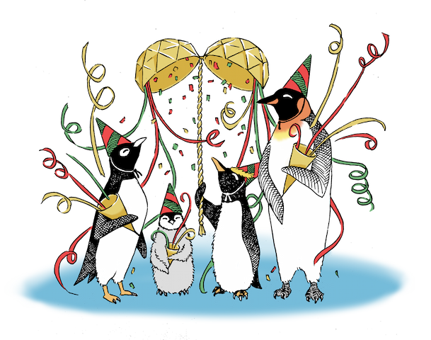 The four penguin leaders celebrating your victory!